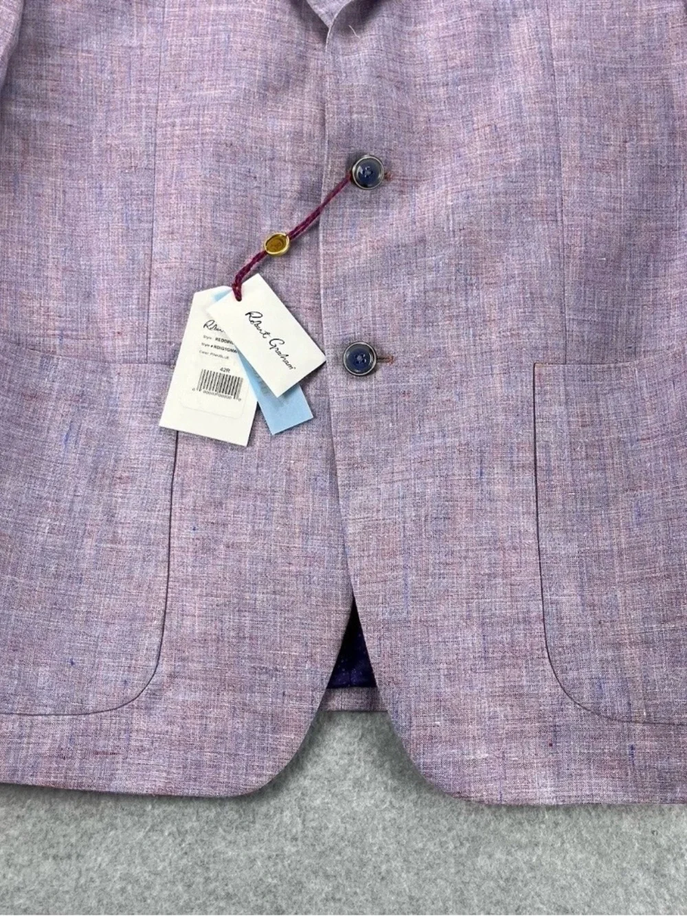 Robert Graham 42R Lavender 100% Linen Sport Coat Blazer Made In Canada NWT